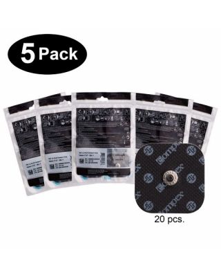 Compex Easy Snap Electrode 2 x 2 inch 5 Pack (20 pcs) Black CX142EL01-5PK