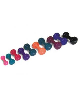 Hausmann Vinyl Coated Dumbbells Model 5502 Set of 6 Vinyl Dumbbells