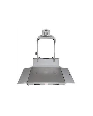 HealthOmeter Portable/folding digital wheelchair scale w/ handrails - lb/kg - 2 RAMPS