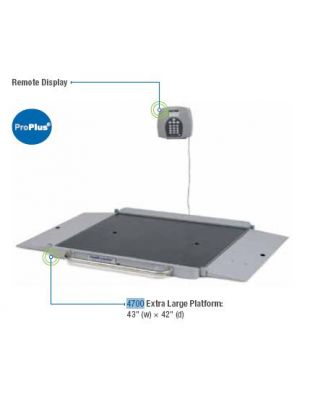 HealthOmeter ProPlus digital portable wheelchair scale - lb/kg (44" x 42" platform),4700