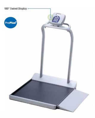 HealthOmeter ProPlus digital wheelchair scale with handrails - lb/kg,4025