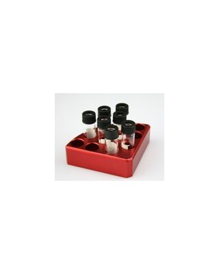 SCILOGEX - Red quarter reaction block,11 holes 4 ml reaction vessel 15.2mm dia x 20mm depth,18900002