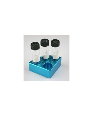 SCILOGEX - Blue quarter reaction block,4 holes 30 ml reaction vessel 28mm dia x 30mm depth,18900004